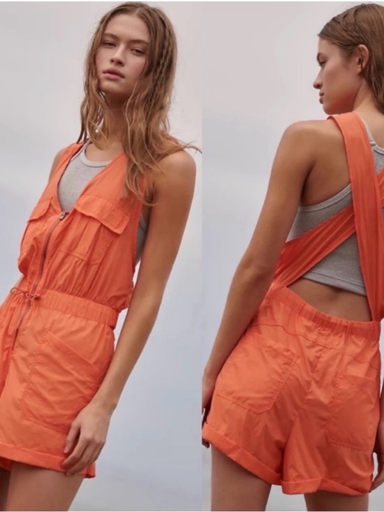 Free People Pants - NEW FP Movement Noiseless Back On Trek Shortsie Extra Small Orange